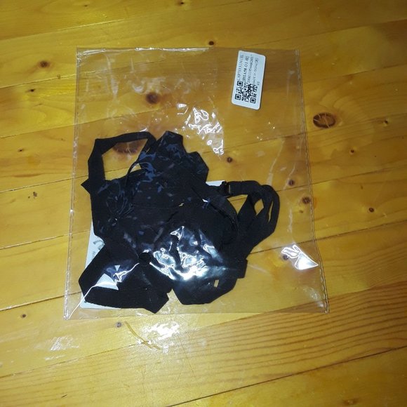 Black Strappy Criss Cross Harness Hollow Bralette - Picture 9 of 9